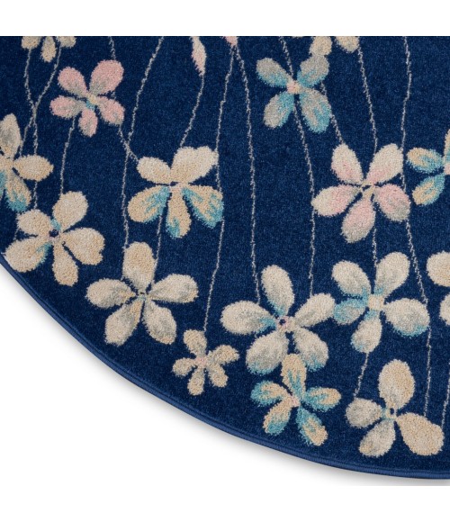 Nourison Tranquil Round Area Rug TRA04-Navy