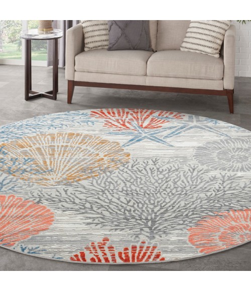 Nourison Pompeii Multicolor PMP04 5 ft. 3 in. X Round Rug