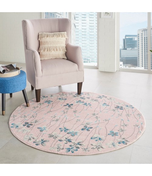 Nourison Tranquil Round Area Rug TRA04-Pink