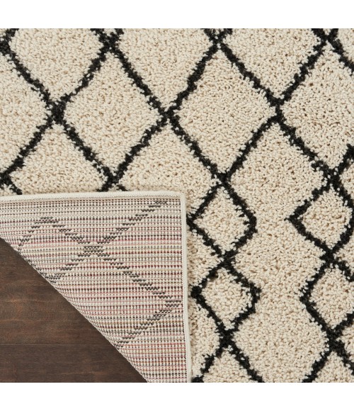 Nourison Geometric Shag Ivory/Charcoal GOS01 2 ft. 2 in. X 3 ft. 9 in. Rect. Rug