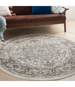 Nourison Concerto Ivory Grey CNC05 4 ft. X Round Rug