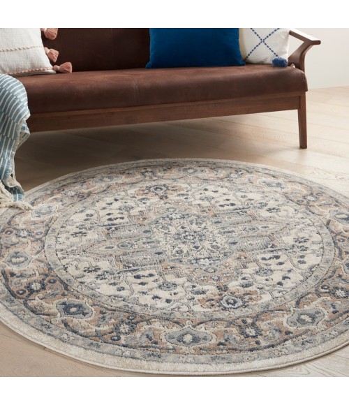 Nourison Concerto Ivory Grey CNC05 4 ft. X Round Rug