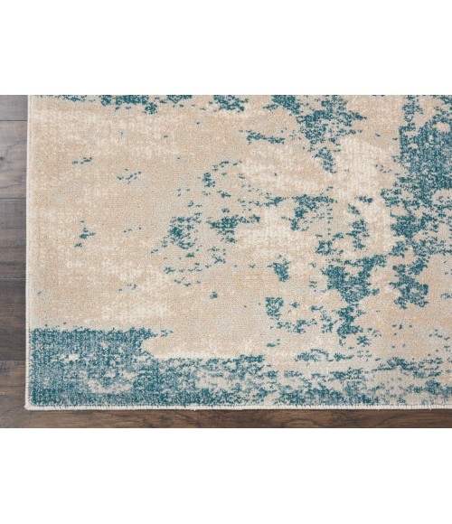 Nourison MAXELL Area Rug Nourison Maxell Runner Area Rug MAE13-Ivory/Teal