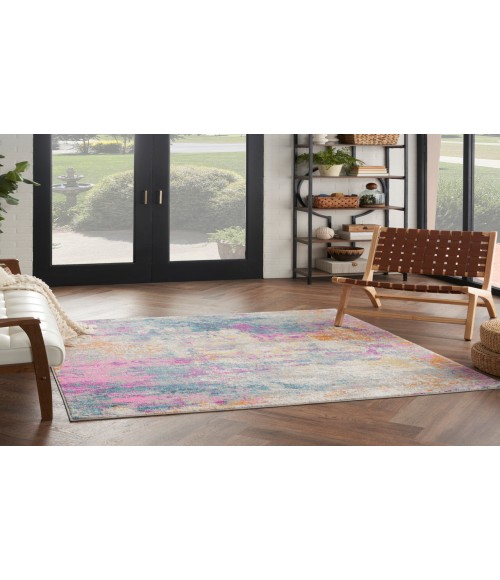 Nourison Passion Ivory Multicolor PSN36 4 ft. Square Rug