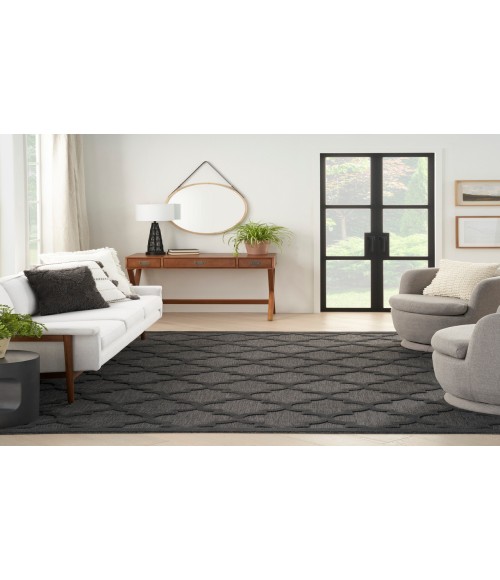 Nourison Easy Care Charcoal Black Rug NES01 10 ft. X 14 ft. Rectangle - Rugs Town Nourison Easy Care Charcoal Black NES01 10 ft. X 14 ft. Rectangle Rug