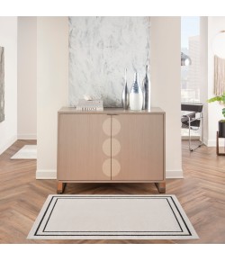 Nourison Essentials - Nre02 Ivory Black Area Rug 3 ft. X 5 ft. Rectangle