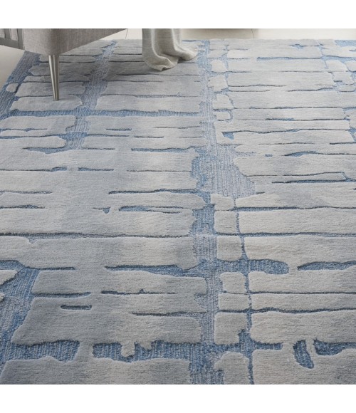 Nourison SYMMETRY Area Rug Nourison Symmetry Area Rug SMM04-Blue/Grey