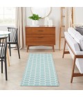 Nourison Reversible Indoor Outdoor Aqua RVB01 2 ft. 2 in. X 8 ft. Rect. Rug
