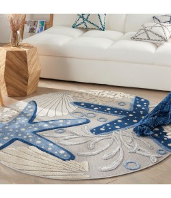 Nourison Aloha - Alh24 Blue Grey Area Rug 5 ft. 3 X Round