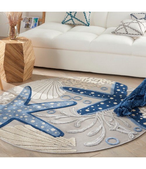 Nourison Aloha Area Rug ALH24-Blue/Grey