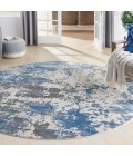 Nourison Rustic Textures Area Rug RUS08 Grey/Blue 5'3" Round