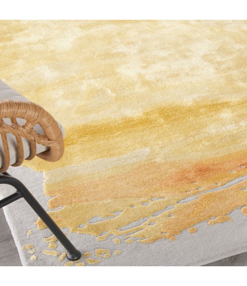 Nourison Prismatic Area Rug PRS19 Grey/Gold 3'9" x 5'9"