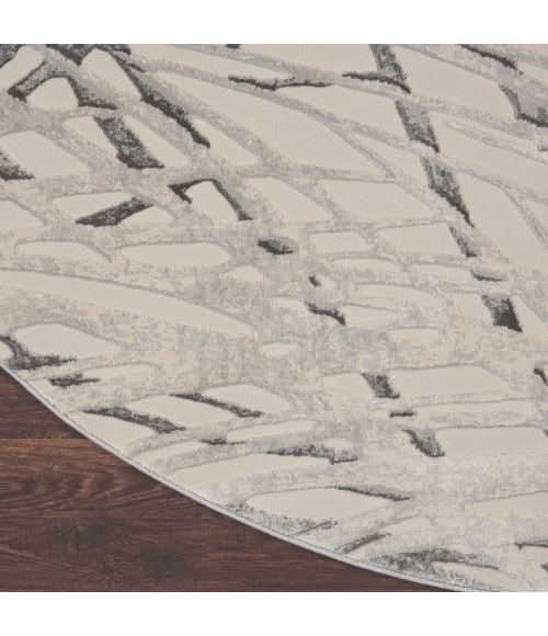 Rustic Textures Area Rug Nourison Rustic Textures Area Rug RUS17 Ivory/Grey 7'10" Round