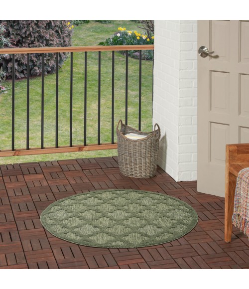 Nourison Home Easy Care Green NES01 4 ft. Round Rug
