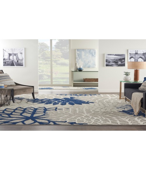 Nourison Aloha Ivory Navy Rug ALH05 9 ft. X 12 ft. Rectangle - Rugs Town Nourison Aloha Ivory Navy ALH05 9 ft. X 12 ft. Rectangle Rug