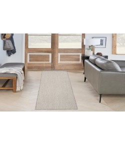Nourison Courtyard Ivory Silver COU01 2 ft. 2 in. X 16 ft. Rectangle Rug