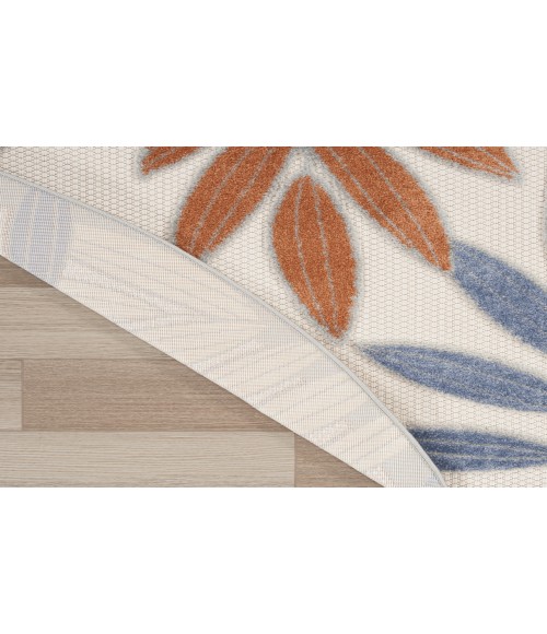 Nourison Aloha Blue Mocha ALH18 5 ft. 3 in. Round Rug