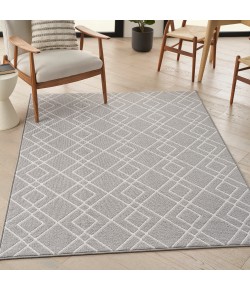 Nourison Modern Lines - Mol01 Silver Area Rug 5 ft. X 7 ft. Rectangle