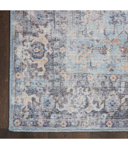 Nicole Curtis Machine Washable Series 1 Area Rug SR104 Light Grey/Blue