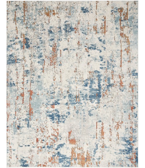 Nourison Quarry Beige Blue Rust QUA01 8 ft. X 10 ft. Rect. Rug