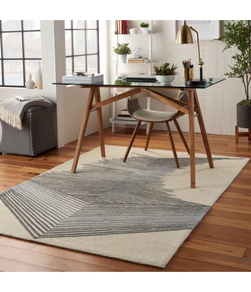 Nourison Symmetry Area Rug SMM06-Ivory/Grey