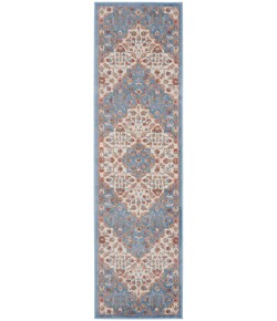 Nourison Elation - Etn08 Ivory Blue Area Rug 2 ft. 3 X 7 ft. 6 Rectangle