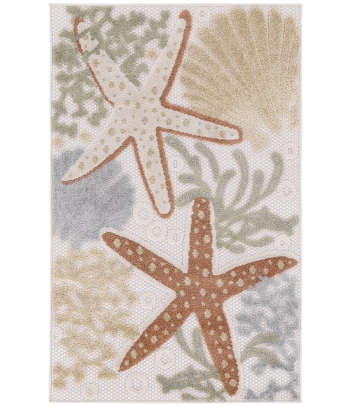 Nourison Aloha Ivory Multicolor ALH24 2 ft. 8 in. X 4 ft. Rectangle Rug