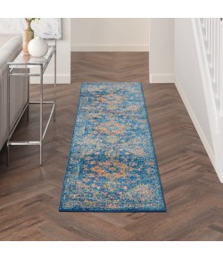 Nourison Tranquil(Traql) - Tra06 Navy Blue Area Rug 2 ft. 3 in. X 7 ft. 3 in. Runner