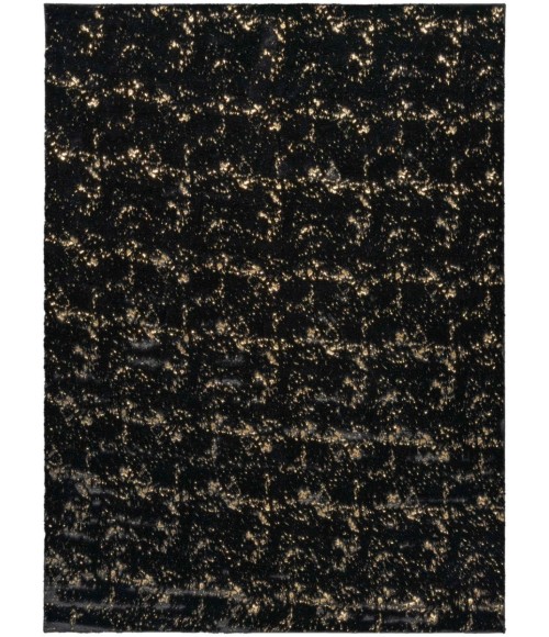 Nourison Cozy Shimmer Black Gold CSH01 8 ft. X 10 ft. Rect. Rug