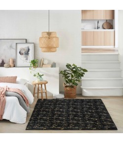 Nourison Cozy Shimmer Black Gold CSH01 8 ft. X 10 ft. Rect. Rug