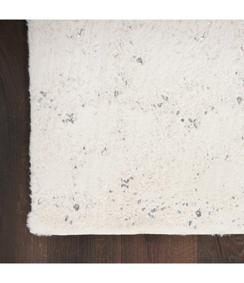 Nourison Cozy Shimmer Ivory Silver CSH01 8 ft. X 10 ft. Rect. Rug
