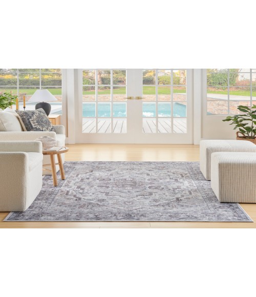 Nicole Curtis Machine Washable Series 1 Ivory Beige SR101 4 ft. X 6 ft. Rectangle Rug