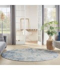 Rustic Textures Area Rug Nourison Rustic Textures Area Rug RUS16 Grey/Blue 5'3" Round