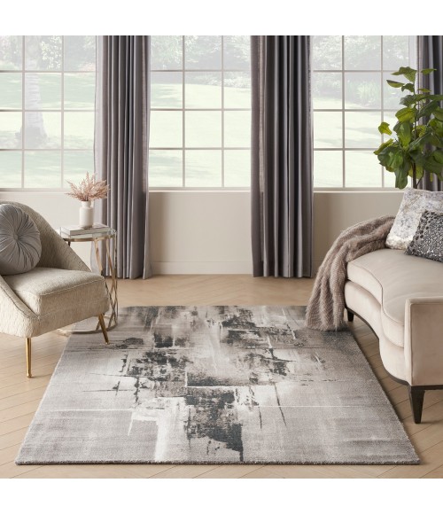 Nourison Twilight Area Rug TWI30 Grey/Ivory/Black