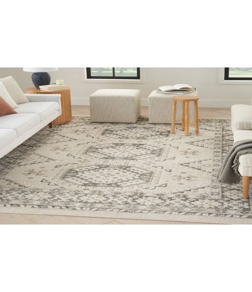 Nourison Serenity Home Ivory Grey Rug SRH01 9 ft. X 12 ft. Rectangle - Rugs Town Nourison Serenity Home Ivory Grey SRH01 9 ft. X 12 ft. Rectangle Rug