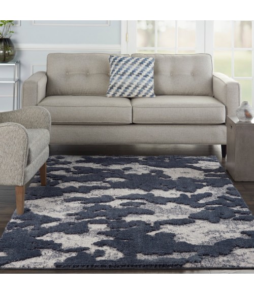 Nourison TEXTURED CONTEMPORARY Area Rug Nourison Textured Contemporary Area Rug TEC01-Blue/Grey