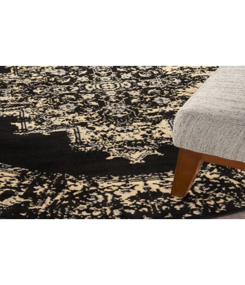 Nourison Grafix Black GRF14 4 ft. Round Rug