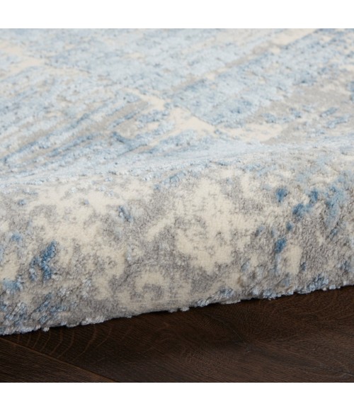 Nourison SOLACE Area Rug Nourison Solace Area Rug SLA02-Ivory/Grey/Blue