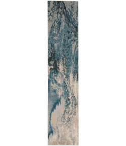 Nourison Maxell - Mae08 Ivory Teal Area Rug 2 ft. 2 in. X 12 ft. Runner