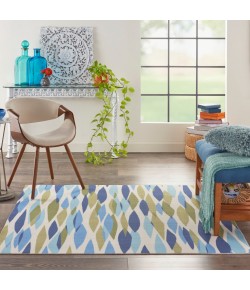 Nourison Wav01/Sun & Shade - Snd01 Seaglass Area Rug 5 ft. 3 X 5 ft. 3 Square