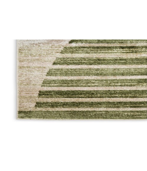Nourison Astra Machine Washable Ivory Olive ASW03 3 ft. 3 in. X 5 ft. Rectangle Rug