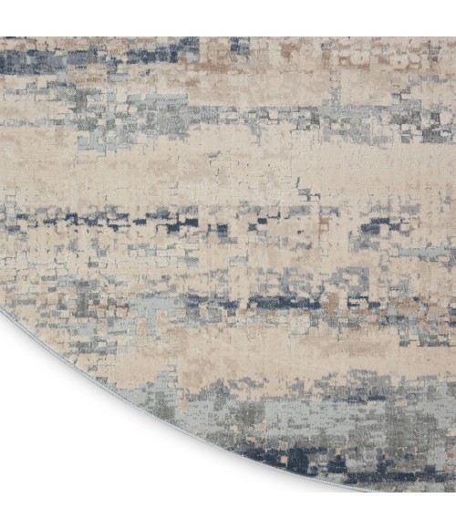 Rustic Textures Area Rug Nourison Rustic Textures Area Rug RUS04 Beige/Grey 7'10" Round