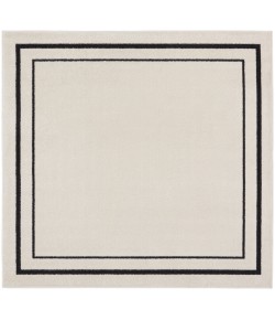 Nourison Essentials - Nre02 Ivory Black Area Rug 5 ft. X Square Square