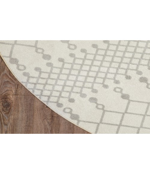 Nourison Astra Machine Washable Ivory ASW10 5 ft. 3 in. Round Rug