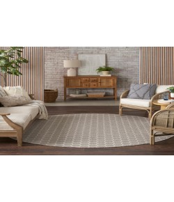 Nourison Reversible Indoor Outdoor Grey RVB01 8 ft. Round Rug