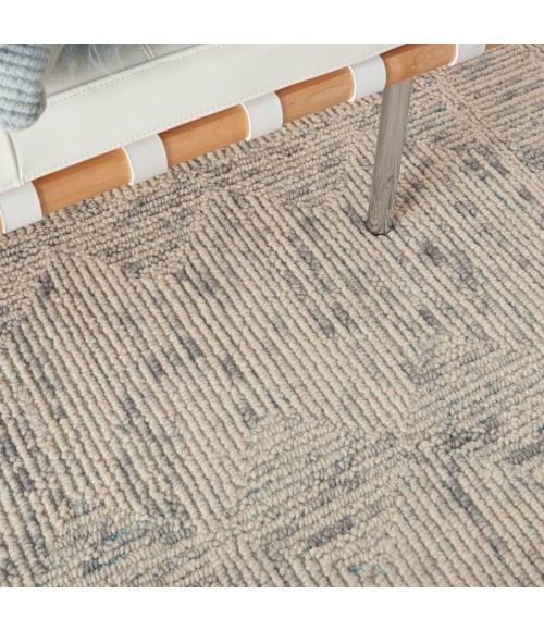 Nourison Vail Ivory Grey Teal VAI04 3 ft. 9 in. X 5 ft. 9 in. Rect. Rug