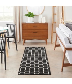 Nourison Reversible Indoor Outdoor Black RVB01 2 ft. X 6 ft. Rect. Rug