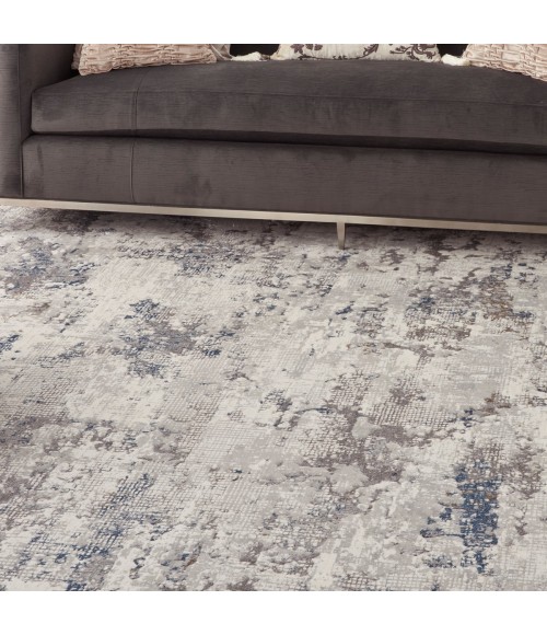 Nourison Royal Terrace White Blue KI42 8 ft. X 10 ft. Rect. Rug