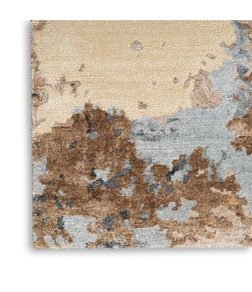 Nourison Silk Shadows Beige Blue Rug SHA23 9 ft. X 12 ft. Rect. - Rugs Town Nourison Silk Shadows Beige Blue SHA23 9 ft. X 12 ft. Rect. Rug