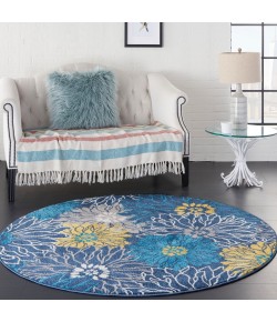 Nourison Passion - Psn17 Blue Area Rug 5 ft. 3 X Round